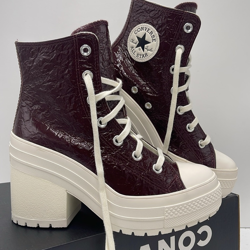 Converse WMNS High-Top Heeled Platform Sneakers CHUCK 70 DE LUXE HEEL HI BOOTS - Picture 7 of 16